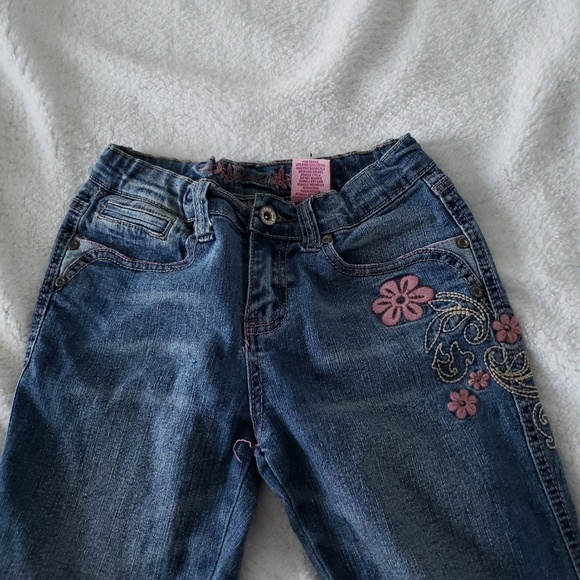 Mudd Floral Stitched Stretch Bootcut Jeans size 10 - Picture 4 of 6